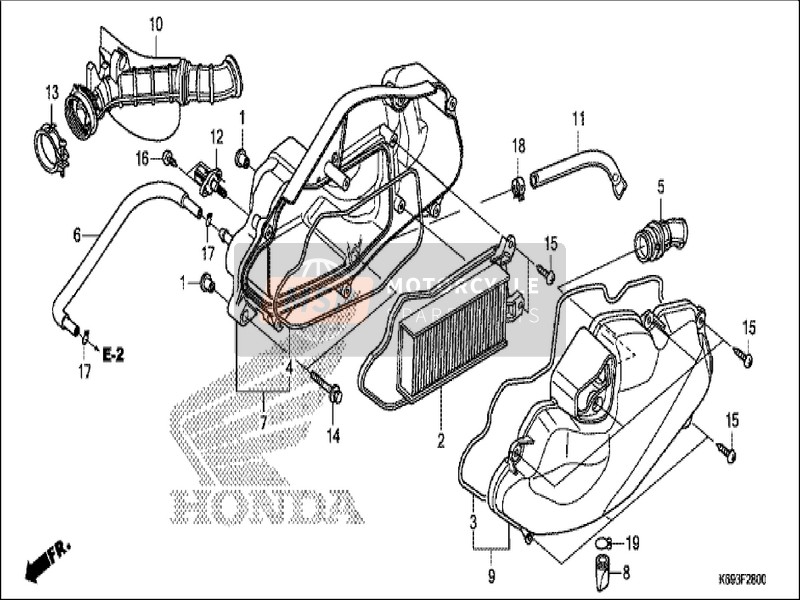 Honda NSC1255WH 2019 Purificateur d'air pour un 2019 Honda NSC1255WH